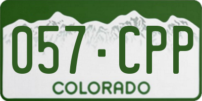 CO license plate 057CPP
