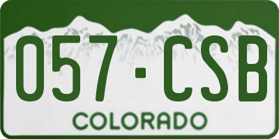 CO license plate 057CSB