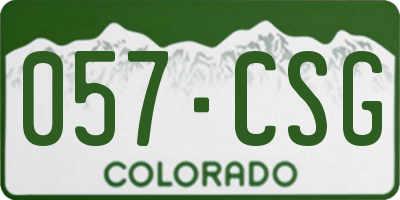CO license plate 057CSG