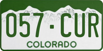 CO license plate 057CUR
