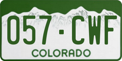 CO license plate 057CWF