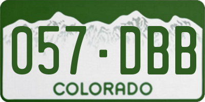 CO license plate 057DBB
