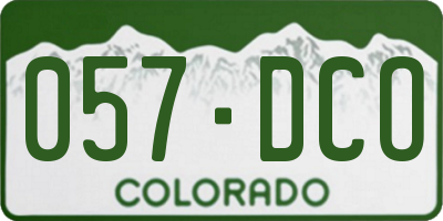 CO license plate 057DCO