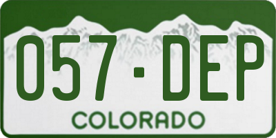 CO license plate 057DEP