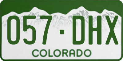 CO license plate 057DHX