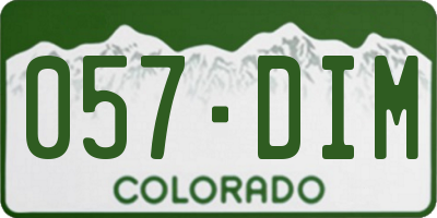 CO license plate 057DIM