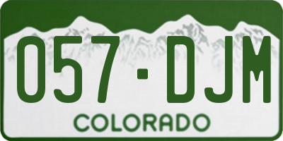 CO license plate 057DJM