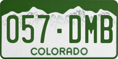 CO license plate 057DMB