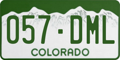 CO license plate 057DML