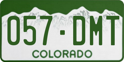 CO license plate 057DMT