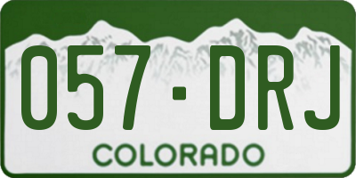 CO license plate 057DRJ