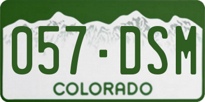 CO license plate 057DSM