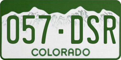 CO license plate 057DSR