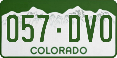CO license plate 057DVO