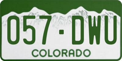 CO license plate 057DWU