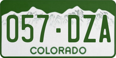 CO license plate 057DZA