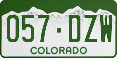 CO license plate 057DZW