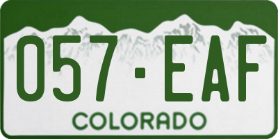 CO license plate 057EAF
