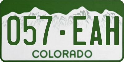 CO license plate 057EAH