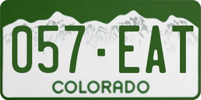 CO license plate 057EAT