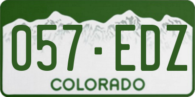 CO license plate 057EDZ