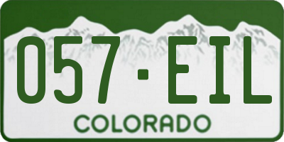 CO license plate 057EIL
