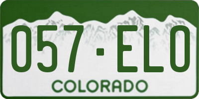 CO license plate 057ELO