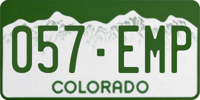 CO license plate 057EMP