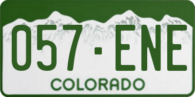 CO license plate 057ENE