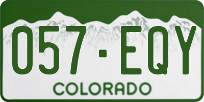 CO license plate 057EQY