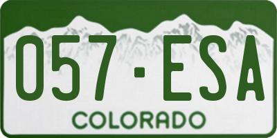 CO license plate 057ESA