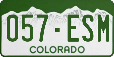 CO license plate 057ESM