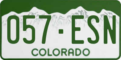 CO license plate 057ESN