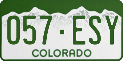 CO license plate 057ESY