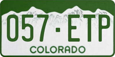 CO license plate 057ETP