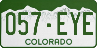 CO license plate 057EYE
