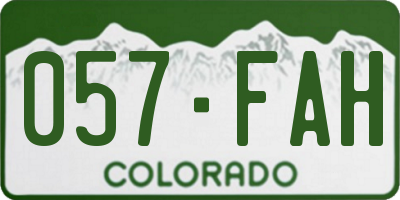 CO license plate 057FAH
