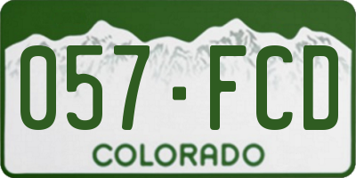 CO license plate 057FCD