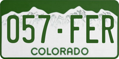 CO license plate 057FER