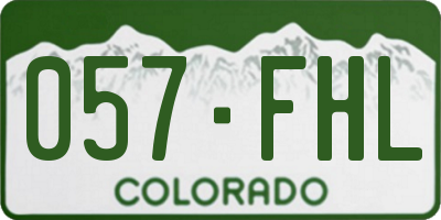 CO license plate 057FHL