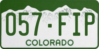 CO license plate 057FIP