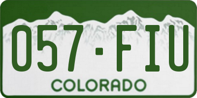 CO license plate 057FIU