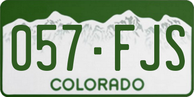CO license plate 057FJS