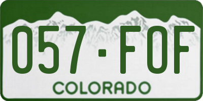 CO license plate 057FOF