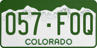 CO license plate 057FOQ