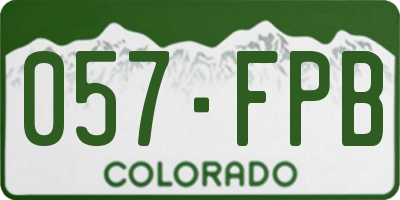 CO license plate 057FPB