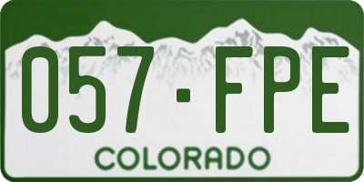 CO license plate 057FPE