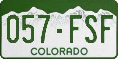 CO license plate 057FSF
