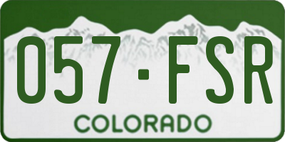 CO license plate 057FSR