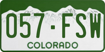 CO license plate 057FSW